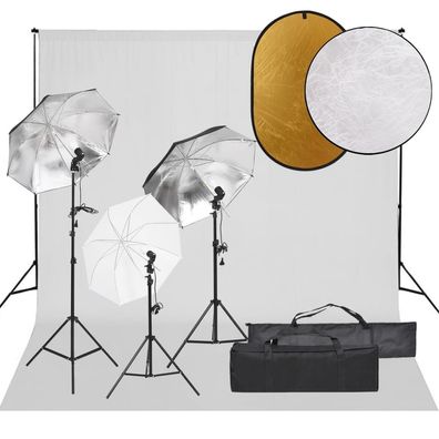 vidaXL Fotostudio-Set mit Beleuchtung, Hintergrund und Reflektor