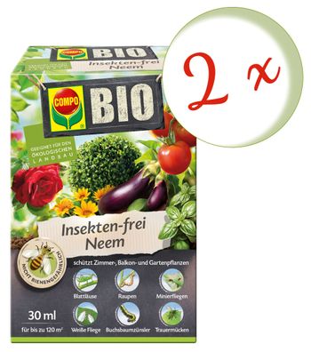 2 x COMPO BIO Insekten-frei Neem, 30 ml