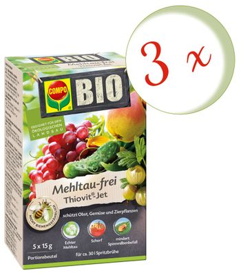 3 x COMPO BIO Mehltau-frei Thiovit Jet®, 75 g