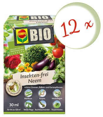 12 x COMPO BIO Insekten-frei Neem, 30 ml