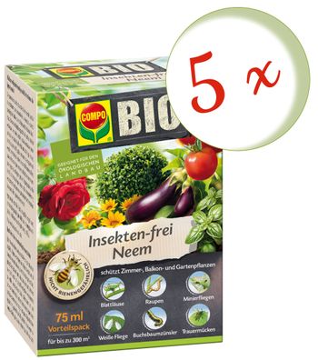 5 x COMPO BIO Insekten-frei Neem, 75 ml