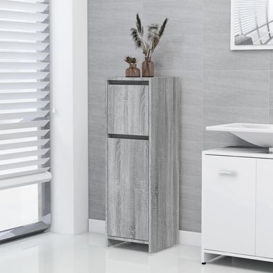 vidaXL Badschrank Grau Sonoma 30x30x95 cm Holzwerkstoff