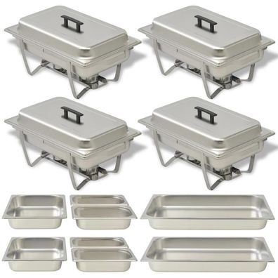 vidaXL Chafing Dish Set 4-tlg. Edelstahl