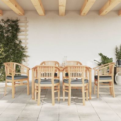 vidaXL 7-tlg. Garten-Essgruppe Massivholz Teak