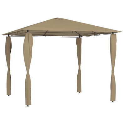 vidaXL Pavillon mit Pfostenabdeckungen 3x3x2,6 m Taupe 160 g/m²