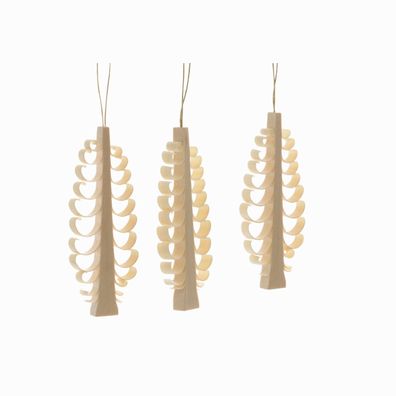 Baumbehang Spanbaum 3er Set 8x3x0,8cm NEU Anänger Baumschmuck Holzschmuck