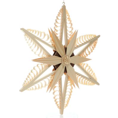 Fensterschmuck Spanstern Mitte mit Holzstern 32x32x5cm NEU Weihnachtsstern