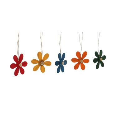 Strauchbehang Frühlingsblüten 5 Stück Ø5cm NEU Frühling Baumschmuck Holzschmuck