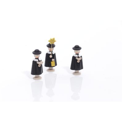 Tischdeko Kurrendefiguren 3 Figuren Schwarz Höhe ca 5 cm NEU Kurrendesänger