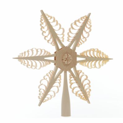 Baumschmuck Christbaumspitze Mittig 1Rosette 24x24x4cm NEU Holzspitze Seiffen