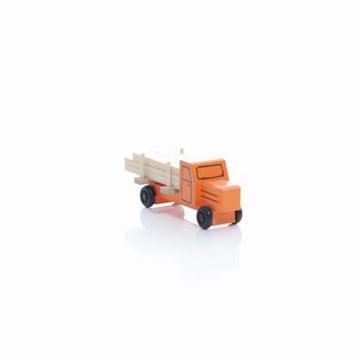 Holzspielzeug Lastenauto Langholz orange HxBxT 3,5x7,5x3cm NEU Holzauto Holz