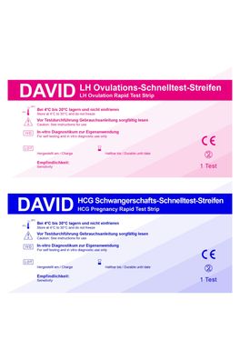 30 David Ovulationstest Streifen 20miu/ml + 5 Schwangerschaftstest Streifen 10miu/ml