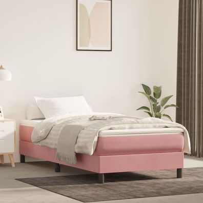 vidaXL Taschenfederkernmatratze Rosa 90x200x20 cm Samt