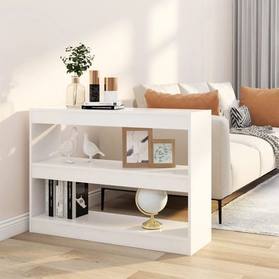 vidaXL Bücherregal/Raumteiler Weiß 100x30x72 cm