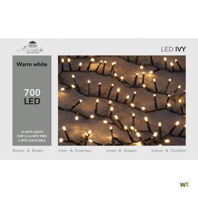 Led Ivy 700L16M Xmas Multi 4Mtr Zuleitung Kabel Schwarz Weihnachtsbeleuchtung A