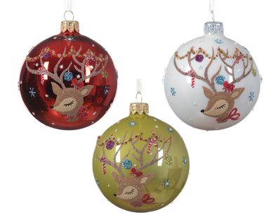 Kugelglas d8 cm a3 CLV Weihnachten Decoris