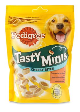 5 Stück! Hundefutter 5 Stück! Leckere Minis Cheesy Bites, 140 g Pedigree