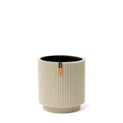 Vase Zylinder Groove H16.5 cm beige Blumentopf Capi europe