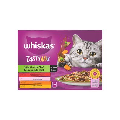 Chef's Choice in Sauce Mahlzeit Beutel Multipack 12x85g Snack für Haustiere Whiskas