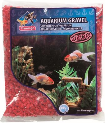 Kies neonrot 1 kg Aquarien Flamingo