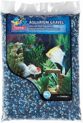 Kies blau/schwarz 1kg Aquaria Flamingo