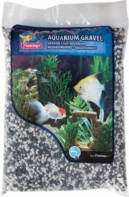 Kies schwarz/weiß 1kg Aquaria Flamingo