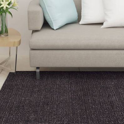 vidaXL Teppich Natur Sisal 80x300 cm Schwarz