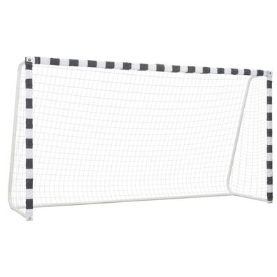 vidaXL Fußballtor 300x160x90 cm Metall Schwarz und Weiß