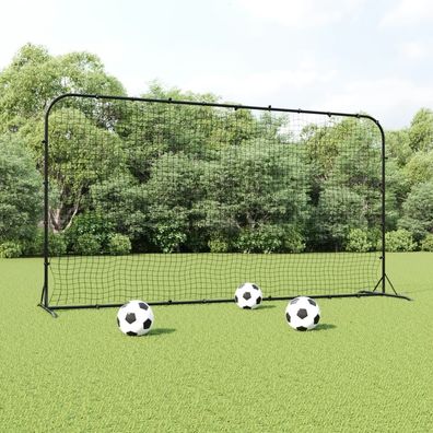 vidaXL Fußball-Rebounder Schwarz 366x90x183 cm HDPE