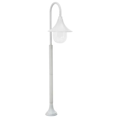 vidaXL Garten-Pollerleuchte E27 120 cm Aluminium Weiß