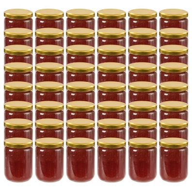 vidaXL Marmeladengläser mit Goldenem Deckel 48 Stk. 230 ml