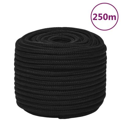 vidaXL Arbeitsseil Schwarz 14 mm 250 m Polyester