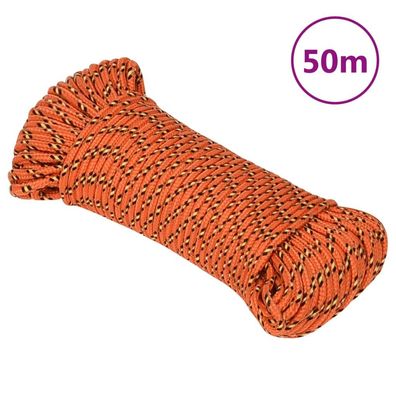 vidaXL Bootsseil Orange 5 mm 50 m Polypropylen