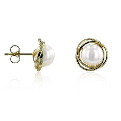 Luna-Pearls - 311.1749 - Ohrstecker - Süßwasser-Zuchtperle 7.5-8mm - 585 Gelbgold