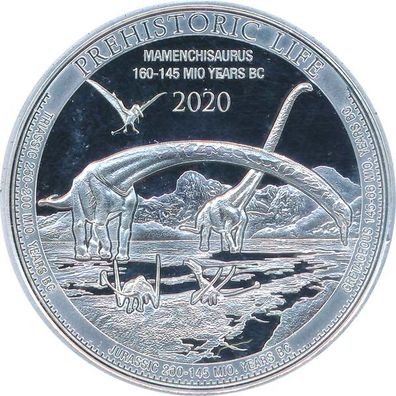 Kongo 2020 - Mamenchisaurus 1 Oz Silber*