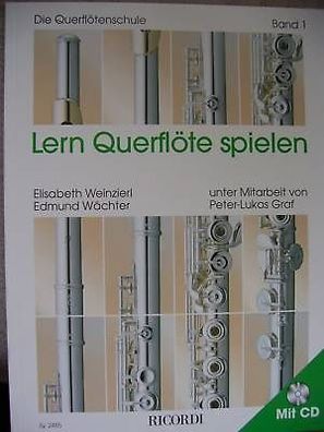 Querflöte Querflötenschule Lehrbuch, Grifftabelle Flöten-CD