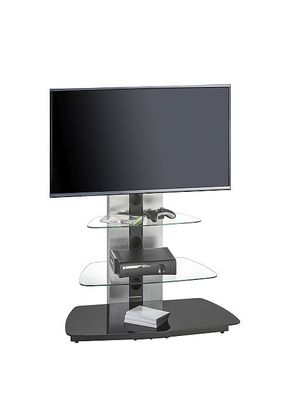 Maja TV-Rack, Metall Alu - Schwarzglas 90 x 128,8 x 54,3 cm schwarzglas