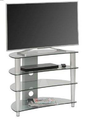 Maja TV Rack 1635 Metall alu Klarglas