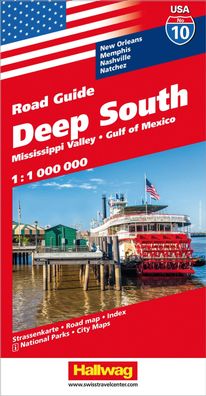 Hallwag USA Road Guide 10 Deep South 1:1.000.000,