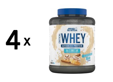 4 x Applied Nutrition Critical Whey (2000g) Cinnamon Bun