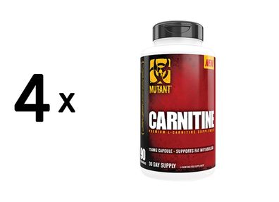 4 x Mutant Mutant L-Carnitine (90 Caps) Unflavoured