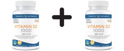 2 x Nordic Vitamin D3, 1000 IU - 120 softgels