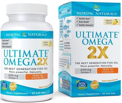 Ultimate Omega 2X with Vitamin D3, 2150mg Lemon - 60 softgels