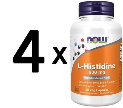 4 x L-Histidine, 600mg - 60 vcaps