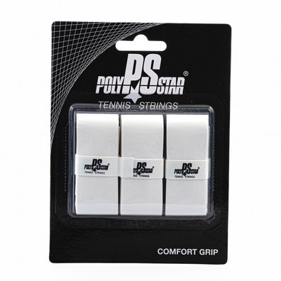 Polystar Comfort Grip 3er Pack weiß Grips für Tennis Griffbänder