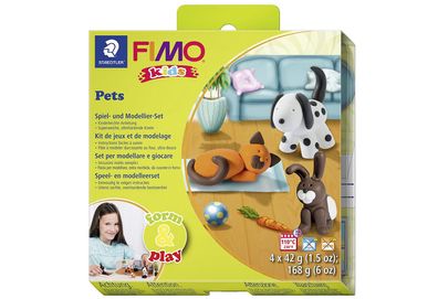 Staedtler Modelliermasse Fimo Kids Form&Play Pets 5tlg