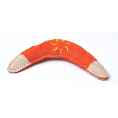 Aumüller Hundespielzeug aus Leder - Boomerang, orange