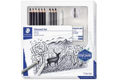 Staedtler Charcoal Set Packung mit 12 Teilen