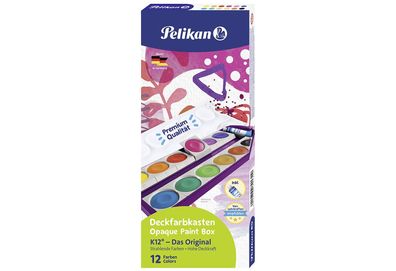 Pelikan Farbkasten K12 12 Farben + Deckweiß violett