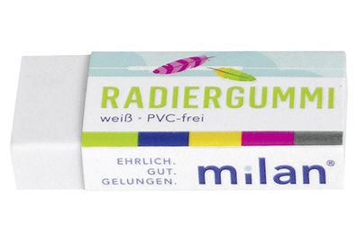 MILAN Radiergummi mit Banderole weiss